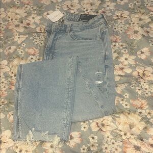 American Eagle Outfitters Women's Light Blue Ankle Jeans